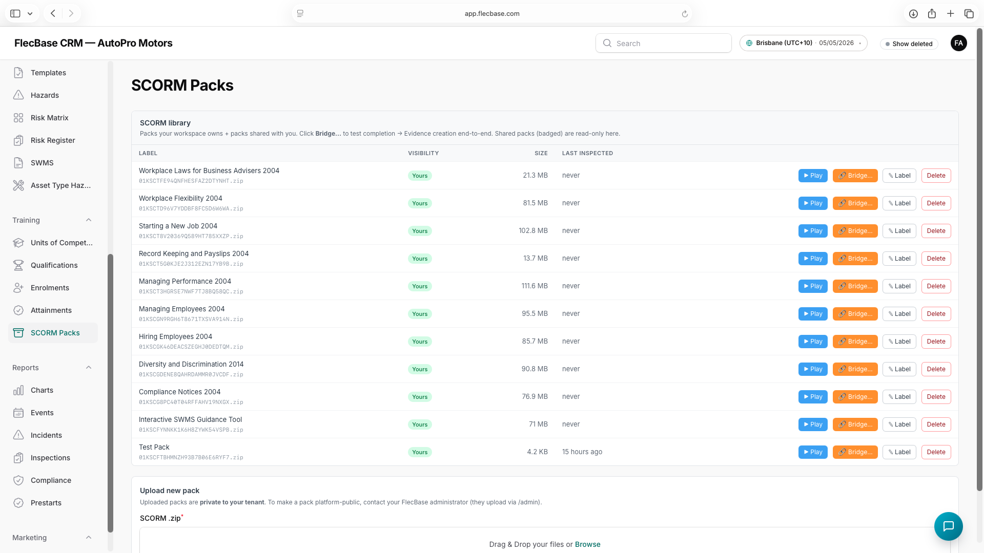 SCORM Packs — overview